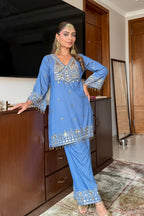 Denim Aaina Set