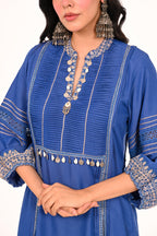 Denim Resham Coord Set