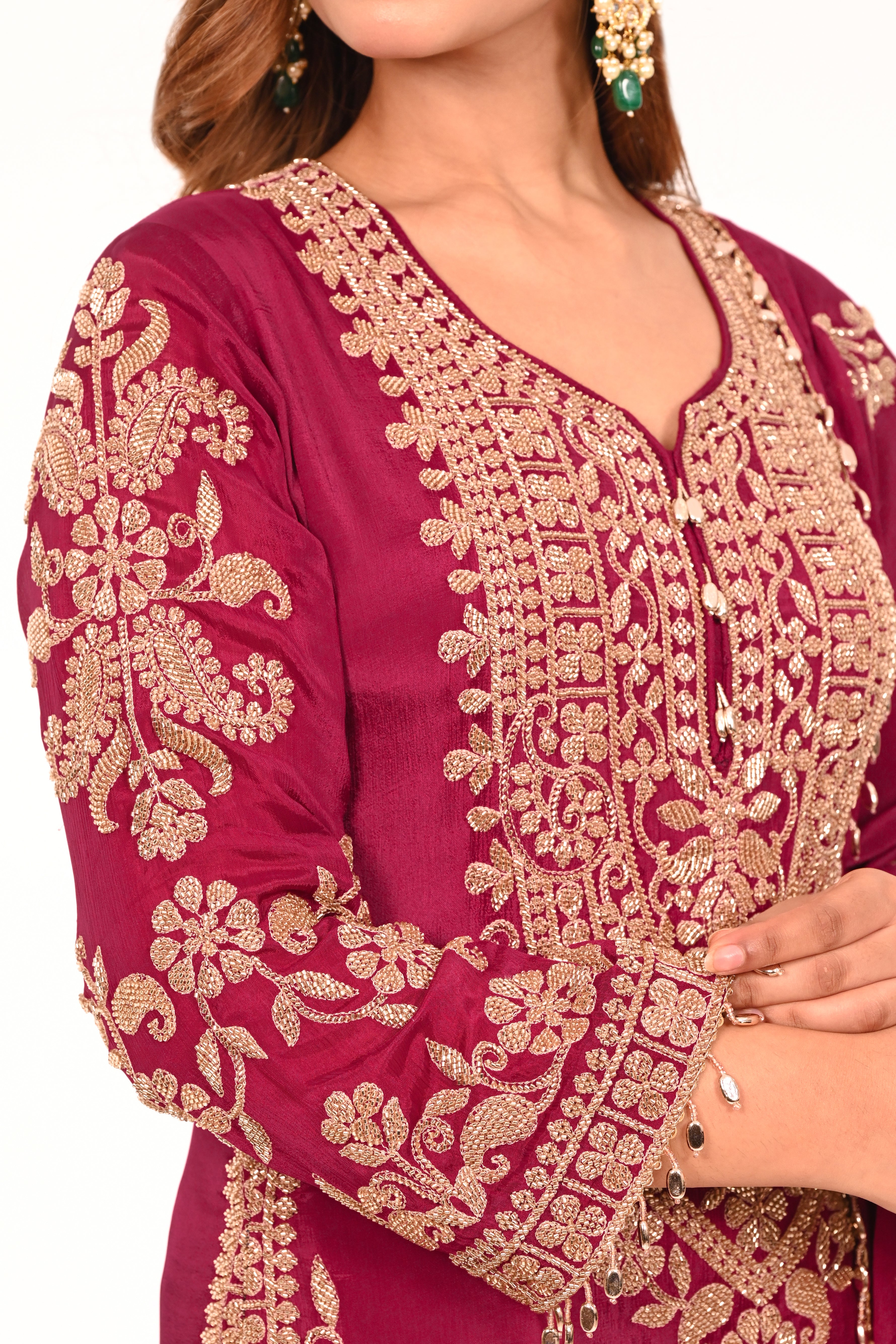 Shaam Gulabi Chinon Suit