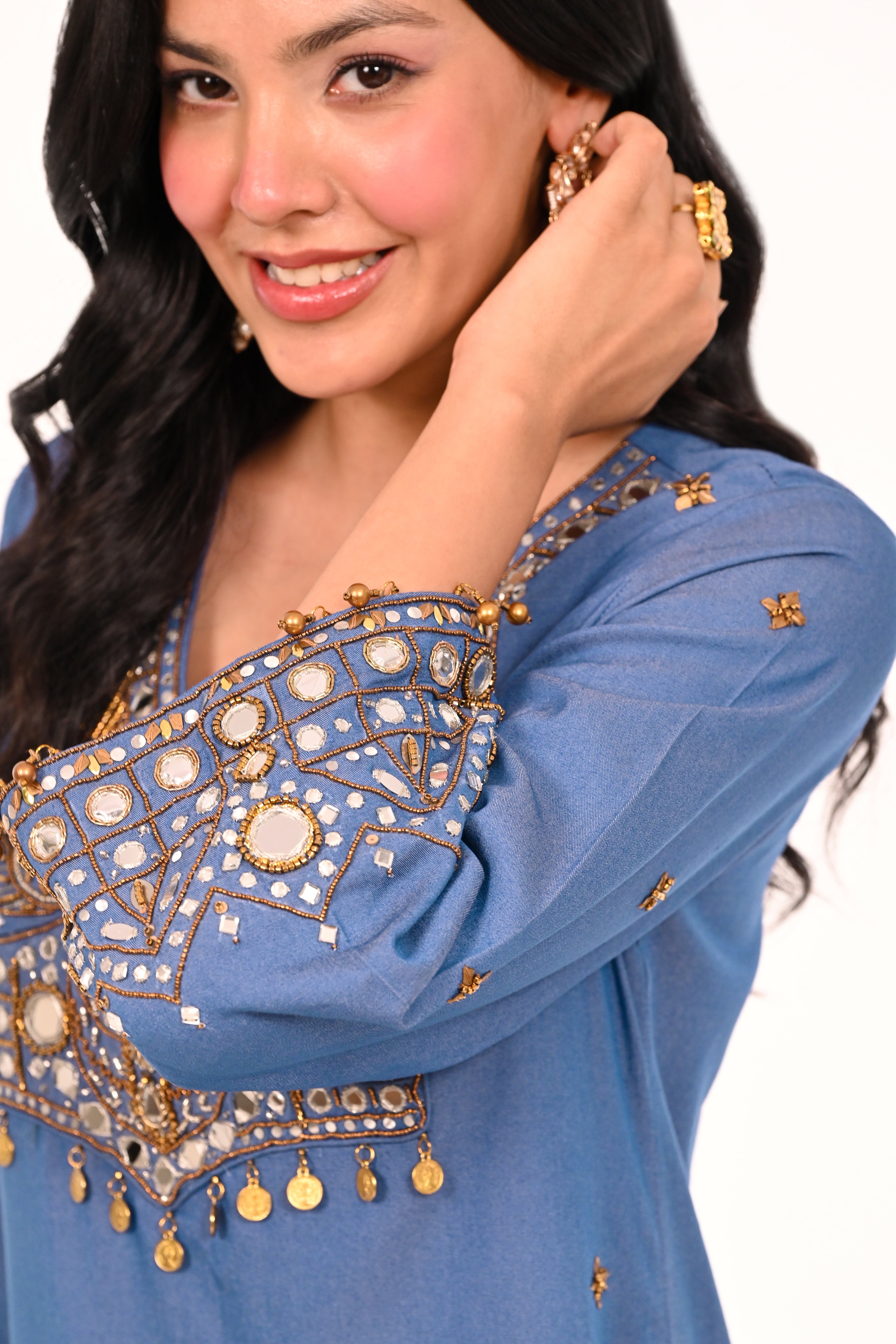 Denim Aaina Set