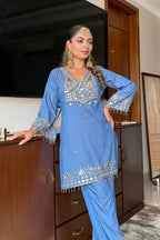 Denim Aaina Set