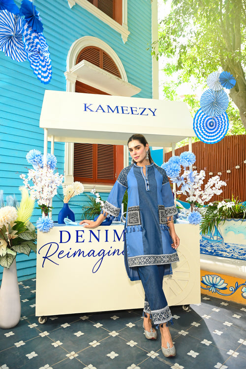 Denim Safar Coord Set