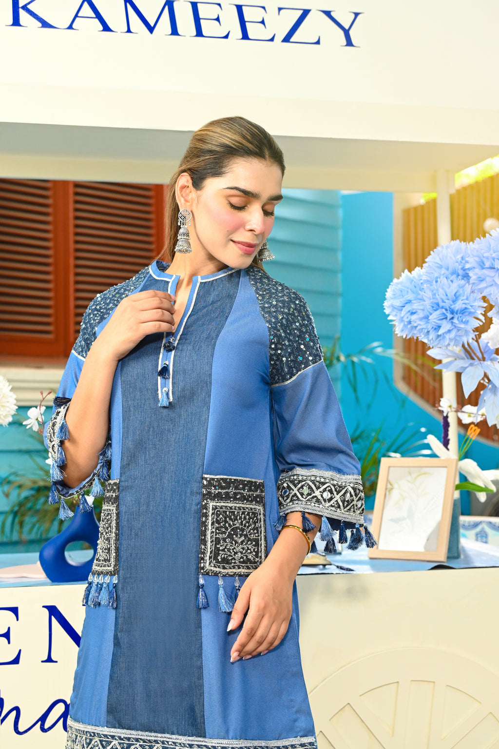 Denim-Safar Coord Set