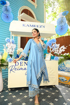 Denim Adaa Drape Coord Set