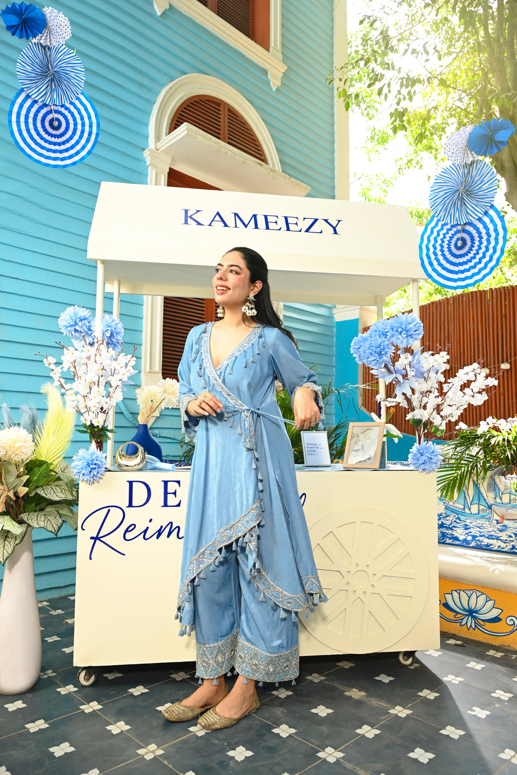 Denim Adaa Drape Coord Set