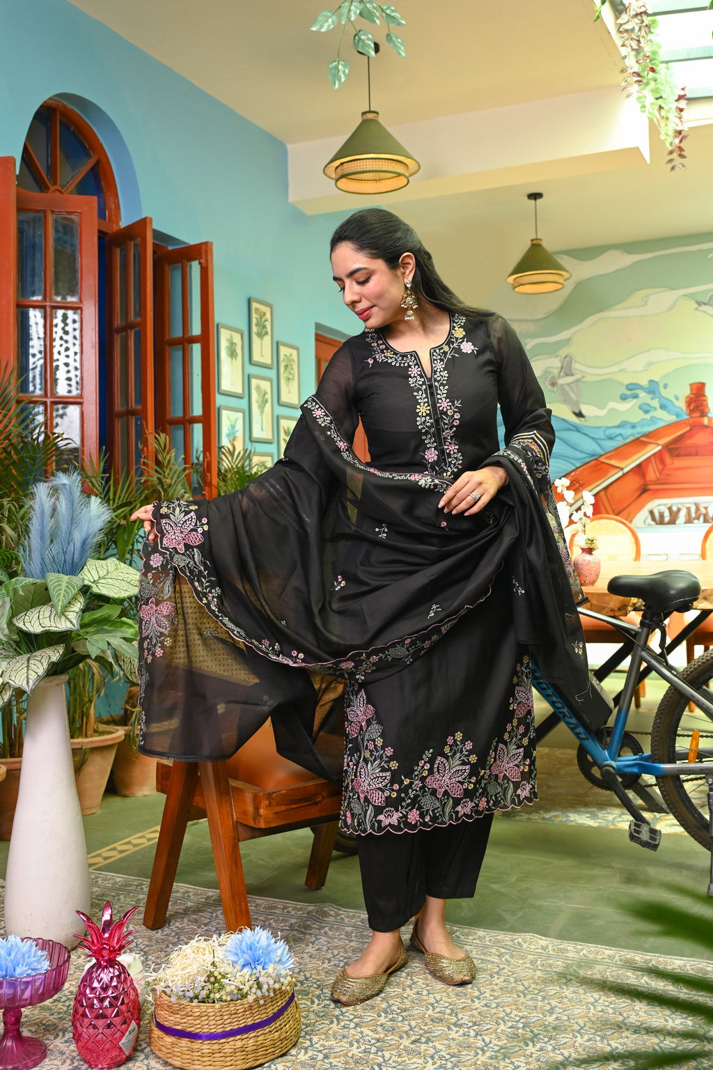Phoolkari-Raat Mul Cotton Set/ Phoolkari Raat