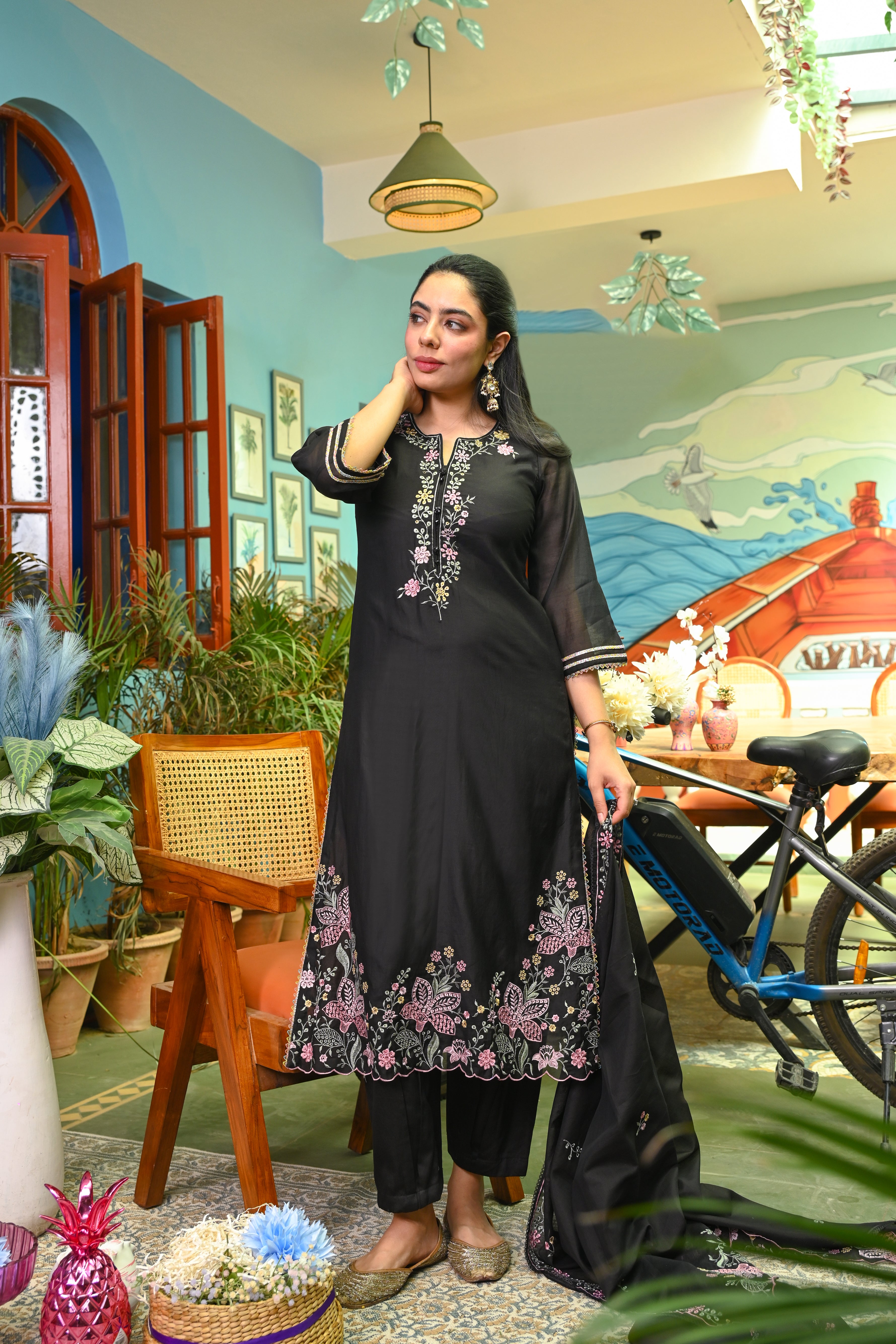 Phoolkari-Raat Mul Cotton Set/ Phoolkari Raat