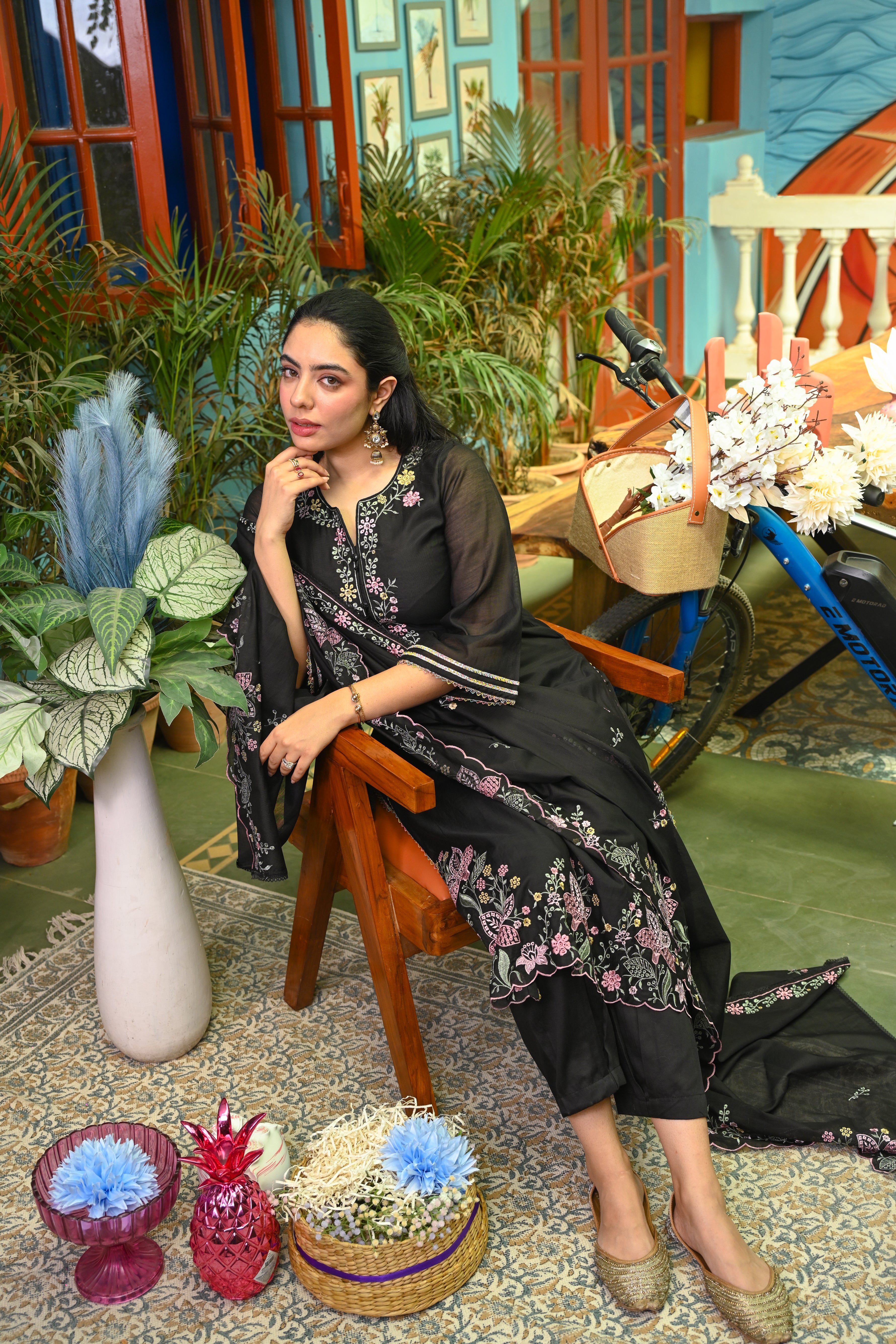Phoolkari-Raat Mul Cotton Set/ Phoolkari Raat