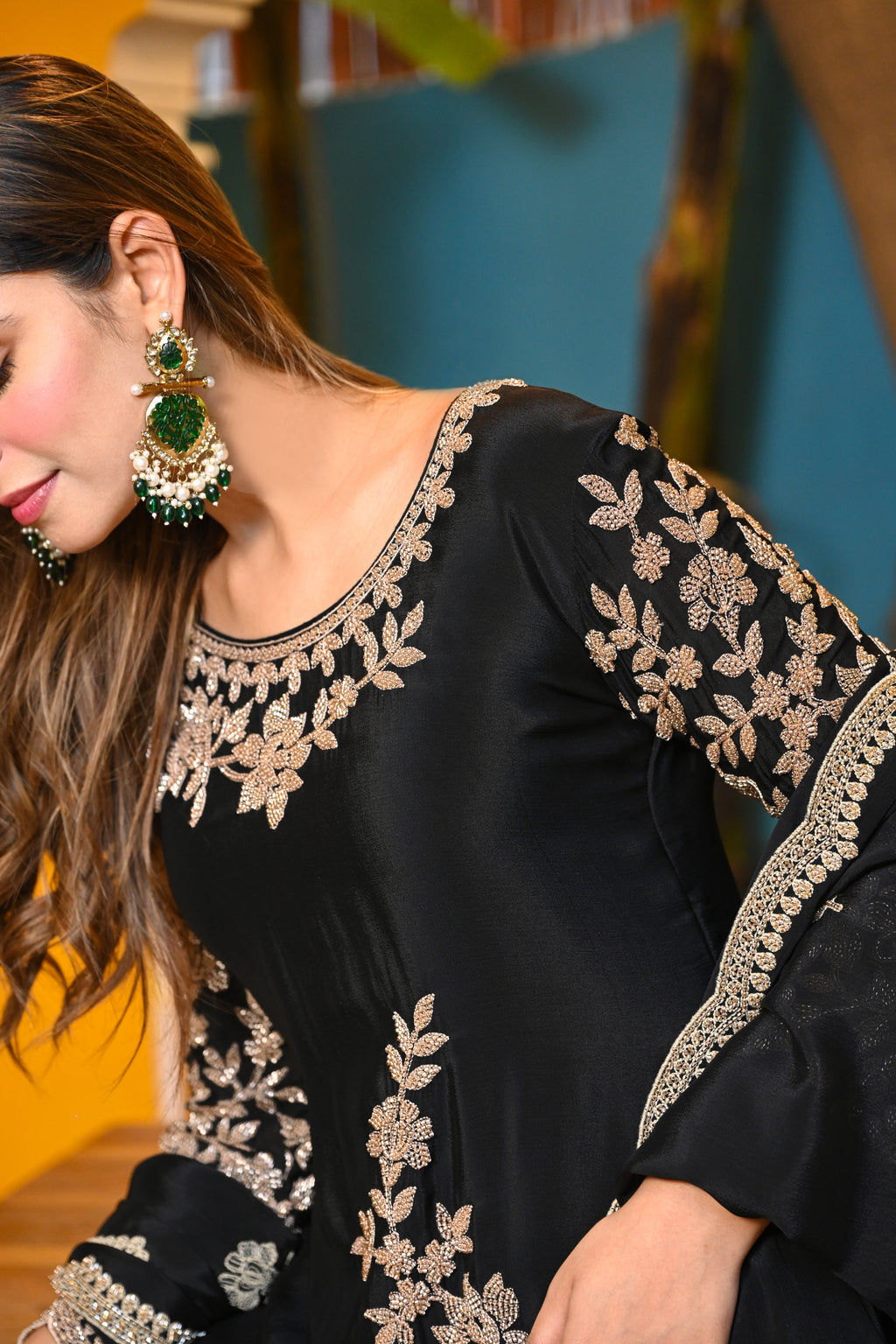 Midnight Handwork Chinon Set/ Raat Ki Rani