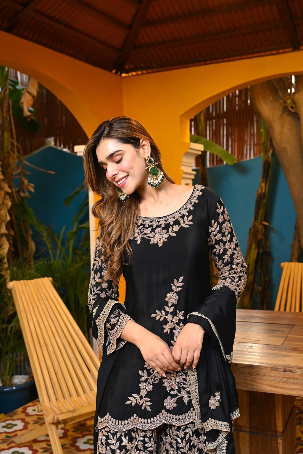 Midnight Handwork Chinon Set/ Raat Ki Rani