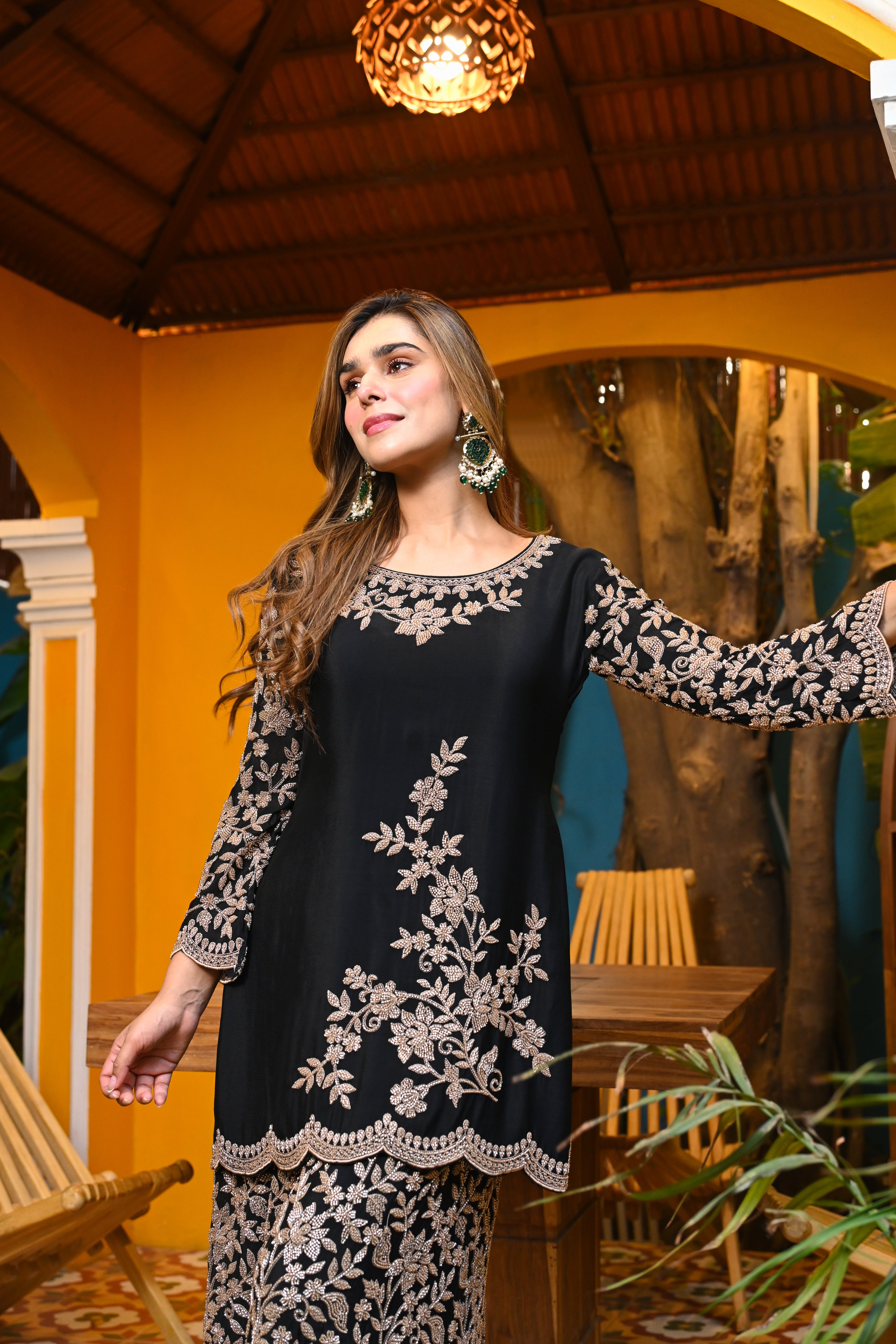 Midnight Handwork Chinon Set/ Raat Ki Rani