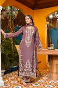Mauve-Afsana Chinon Suit/ Mauve-Afsana