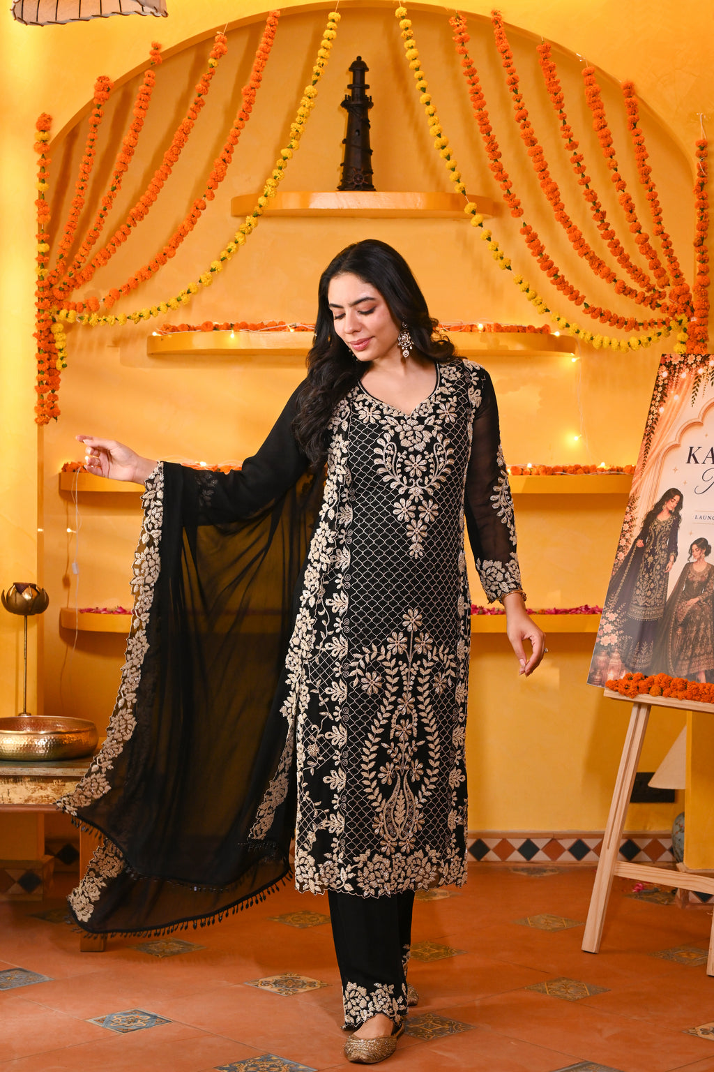 Zari-Mehfil Chinon Set/ Zari-Mehfil