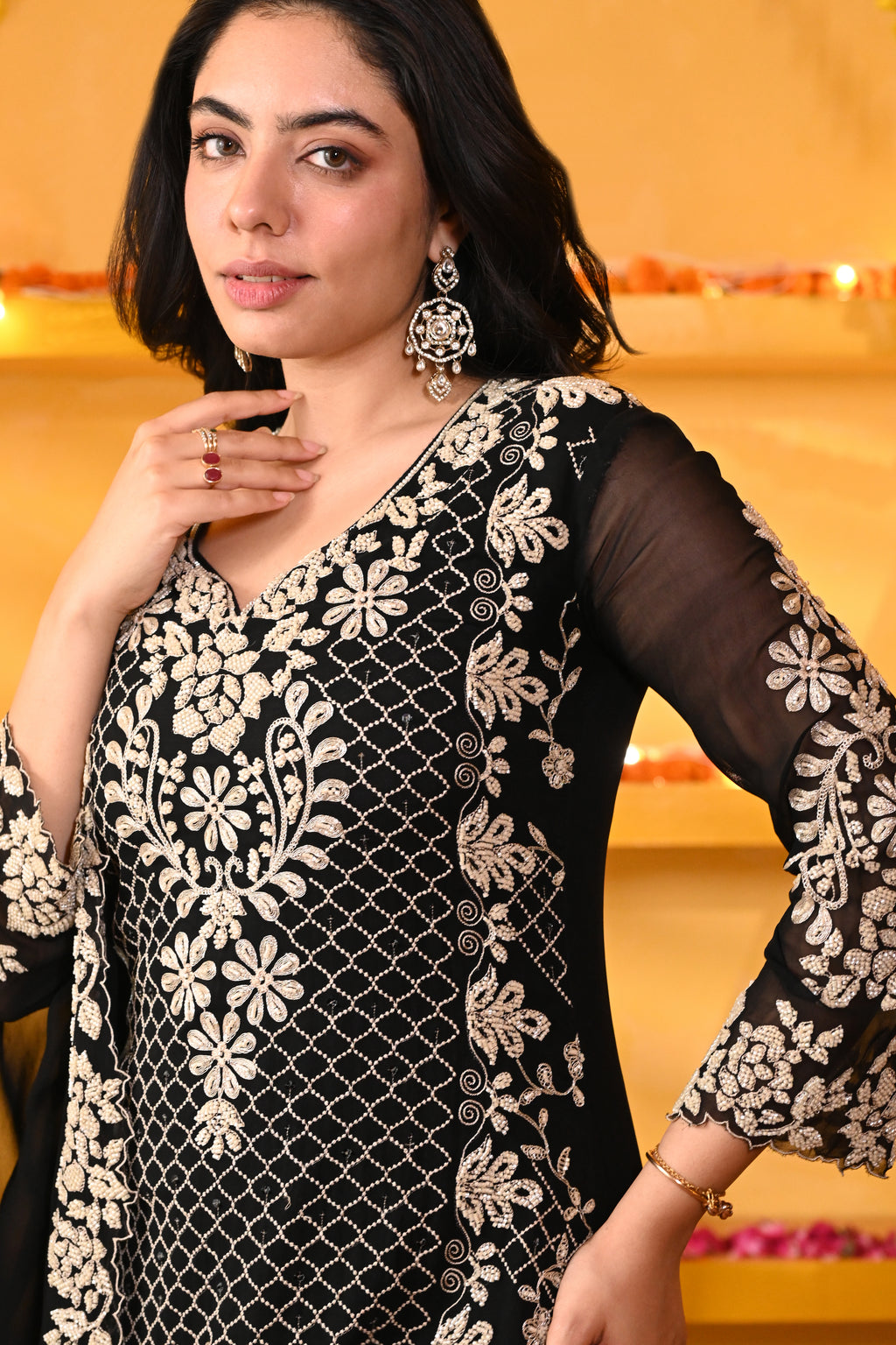 Zari-Mehfil Chinon Set/ Zari-Mehfil