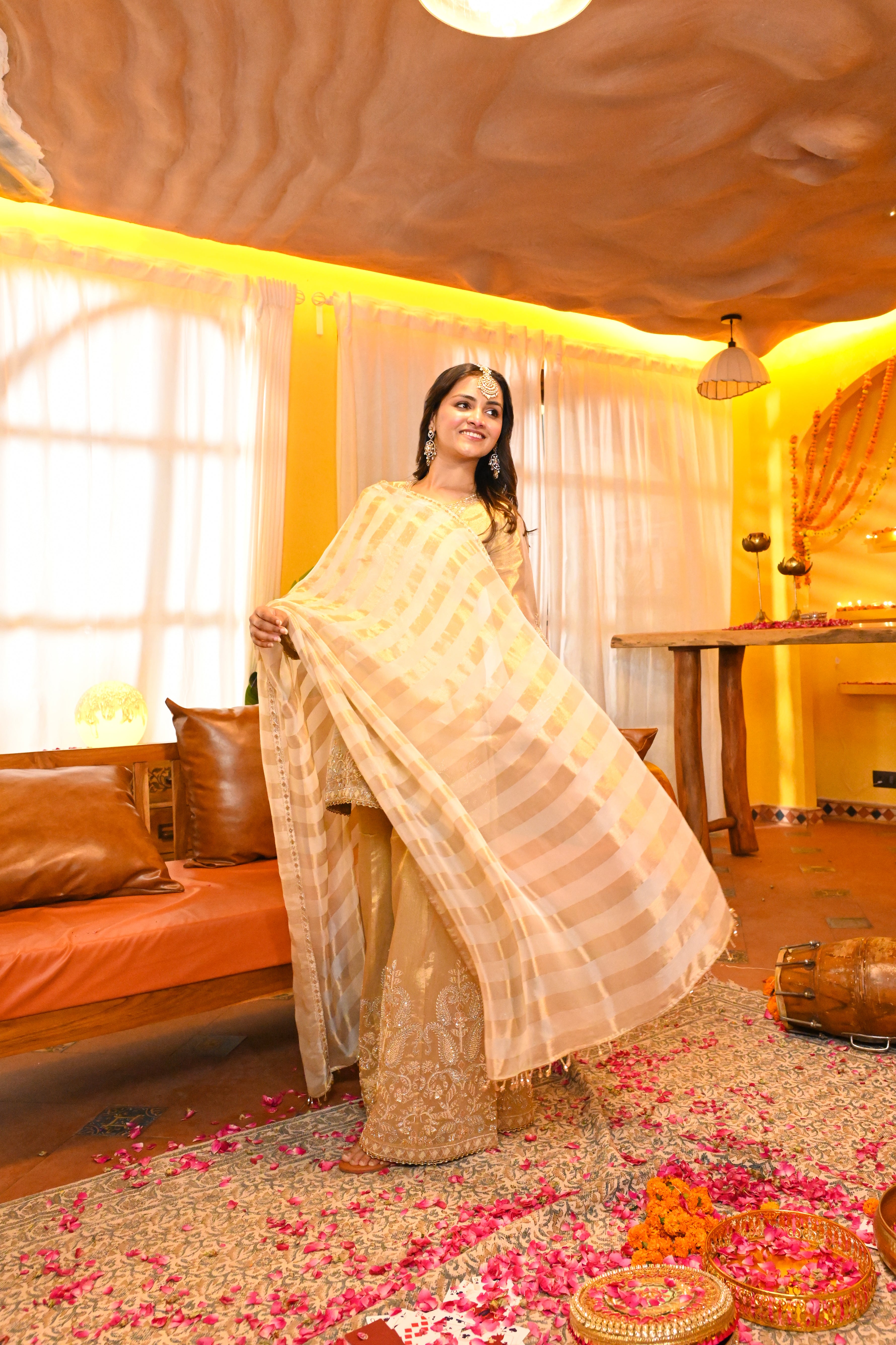 Zareen Tissue Sharara Set