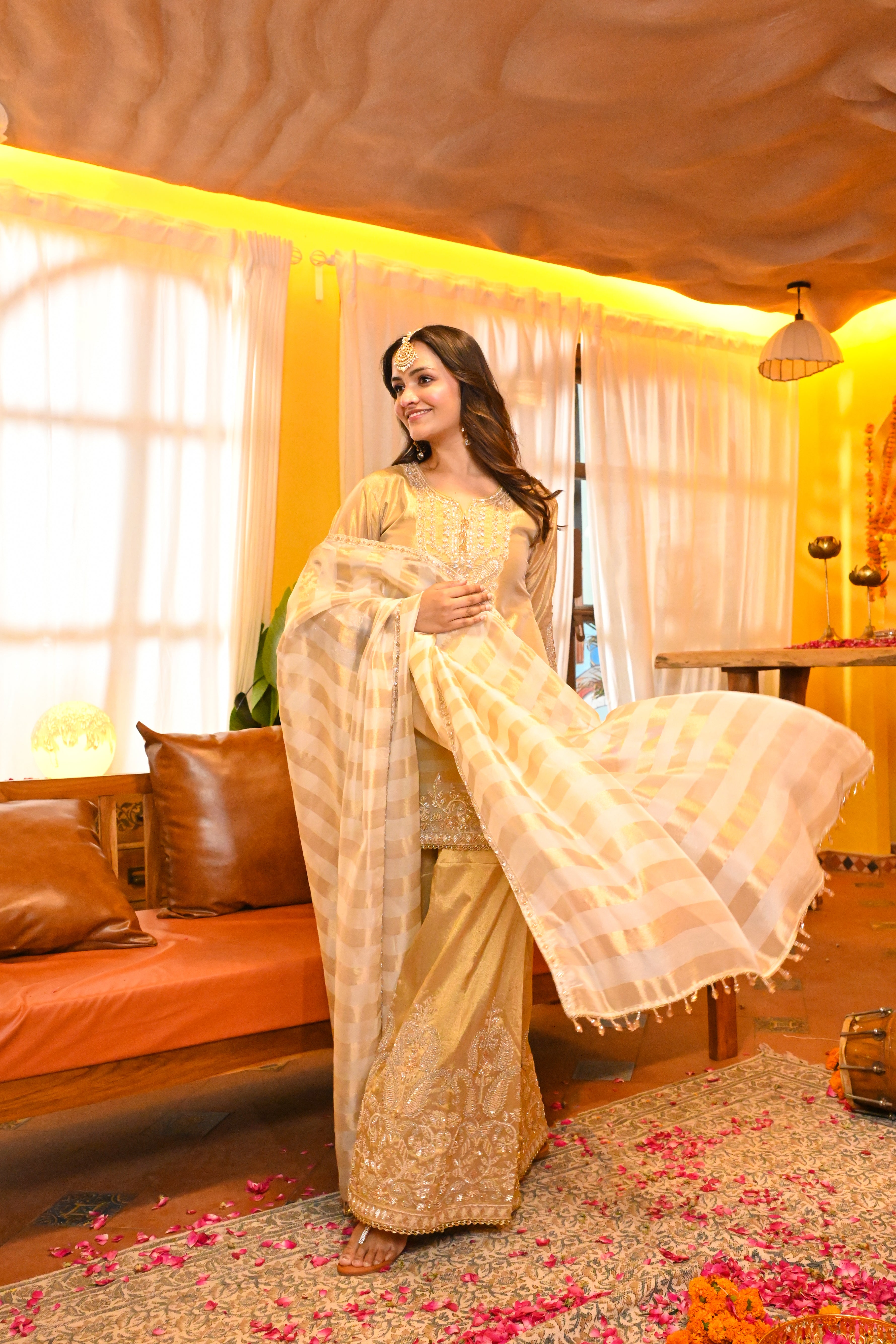 Zareen Tissue Sharara Set