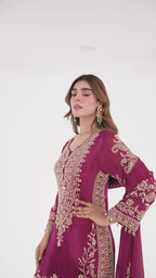 Shaam Gulabi Chinon Suit