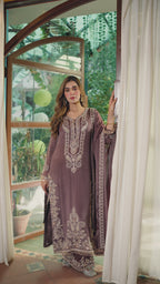 Mauve-Afsana Chinon Suit