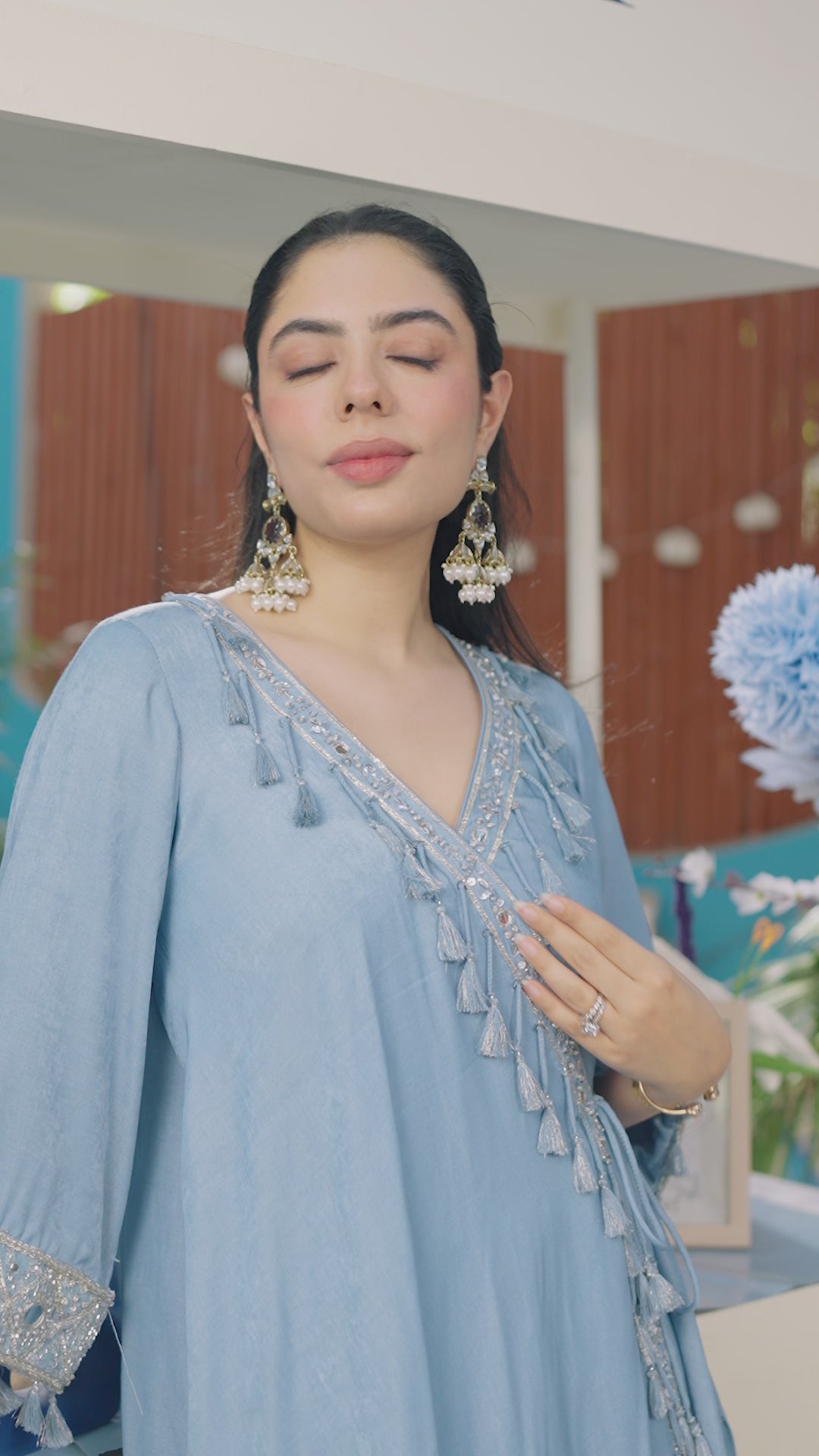 Denim Adaa Drape Coord Set